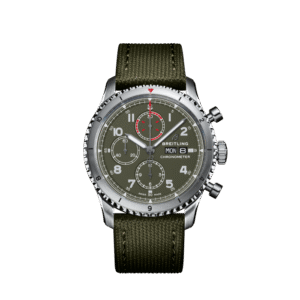 Breitling Aviator 8 Chronograph 43 Curtiss Warhawk en acier inoxydable vert A133161A1L1X1