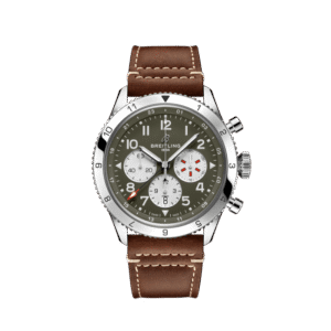 Breitling Super Avi B04 Chronograph GMT 46 Curtiss Warhawk en acier inoxydable vert AB04452A1L1X1