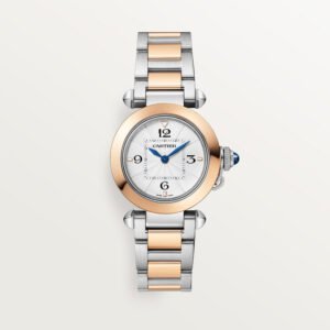 Pacha de Cartier Replique Montre 30 mm Mouvement en quartz or rose et acier en métal interchangeable en métal et en cuir