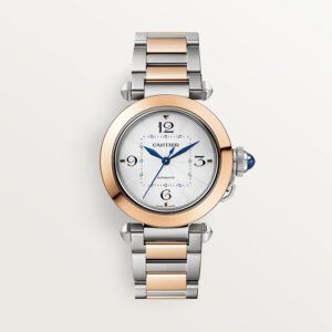 Pacha de Cartier Replique Montre 35 mm Mouvement automatique 18K Rose Gol et acier en métal et sangles en cuir interchangeables