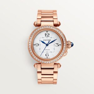 Pacha de Cartier Replique Montre 35 mm Mouvement automatique Diamants en or rose Diamants en métal et en cuir interchangeables