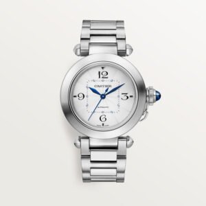 Pacha de Cartier Replique Montre 35 mm Mouvement automatique en acier en acier en métal et sangles en cuir interchangeables
