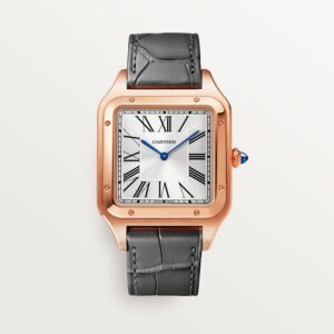 Santos-Dumont Replique Montre Modèle extra-large Mouvement mécanique à main-à-main Cuir en or rose