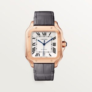 Santos de Cartier Replique Montre grand modèle Mouvement automatique Mouvement rose or 2 Bracelets en cuir interchangeables