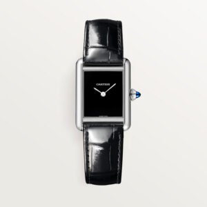 Le réservoir doit de cartier de la Replique Montre petit modèle de quartz mouvement en cuir en acier